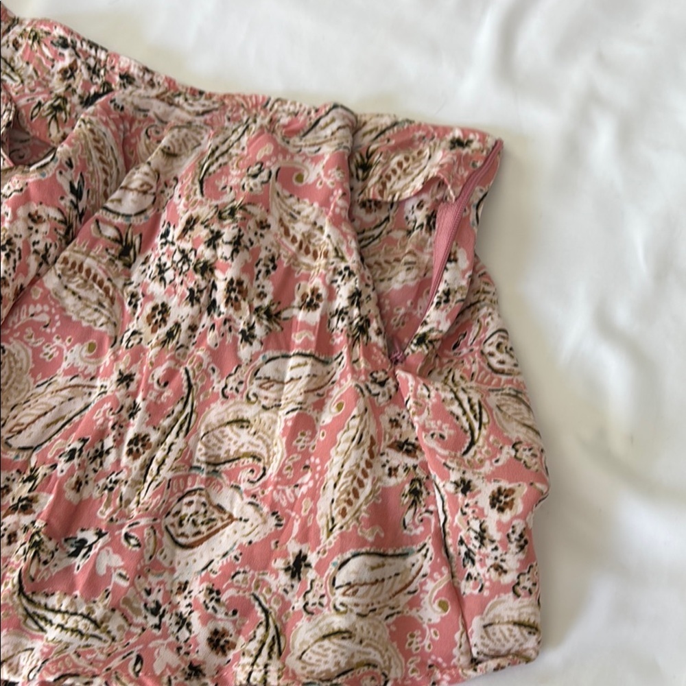 Zara Vibrant White and Orange Midi Skirt Size S - Picture 7 of 8